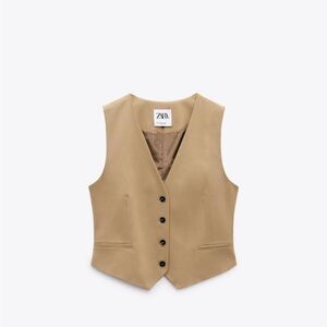 Zara cropped Vest 
XS
Taupe Brown